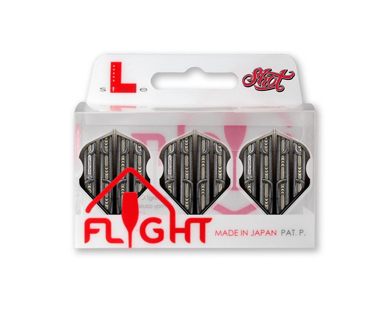 Shot - L-Style - EZ - L1 - Big Wing Moulded Dart Flights - Warrior Rutene