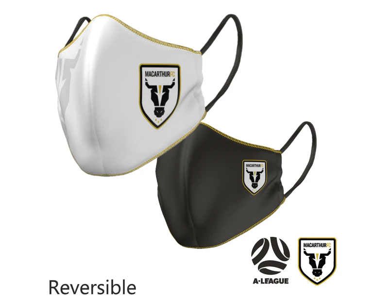 Macarther Bulls A-League Large Adult Reversible Washable Face Mask