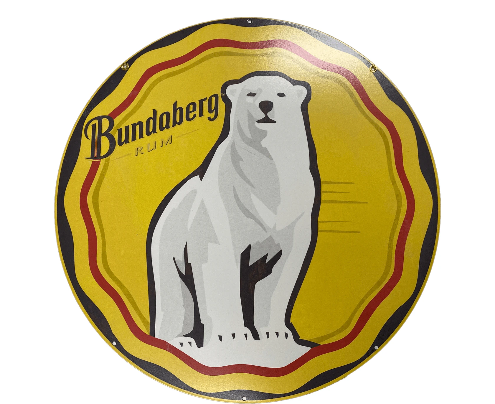 Bundy Bundaberg Rum Metal Bar Sign Round Single Sided 560mm