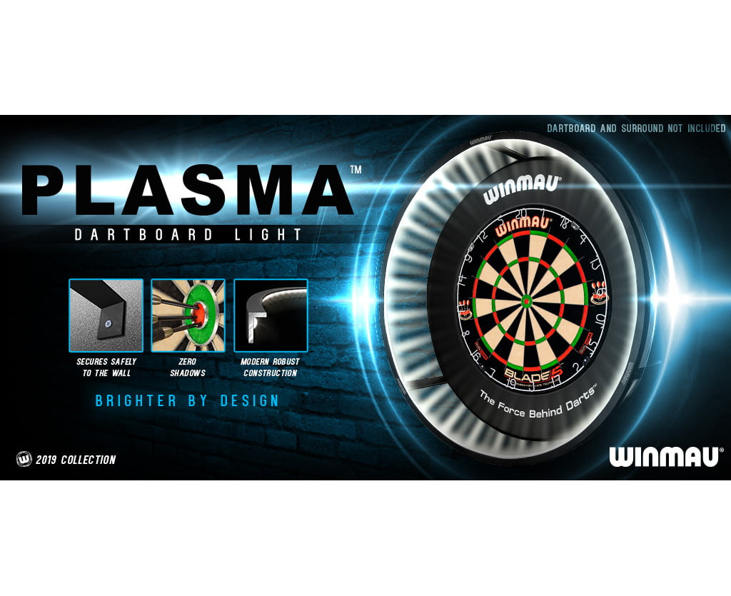 WINMAU Dartboard Blade 6 Triple Core and Plasma LED Licht Bristle Board+LED, 1
