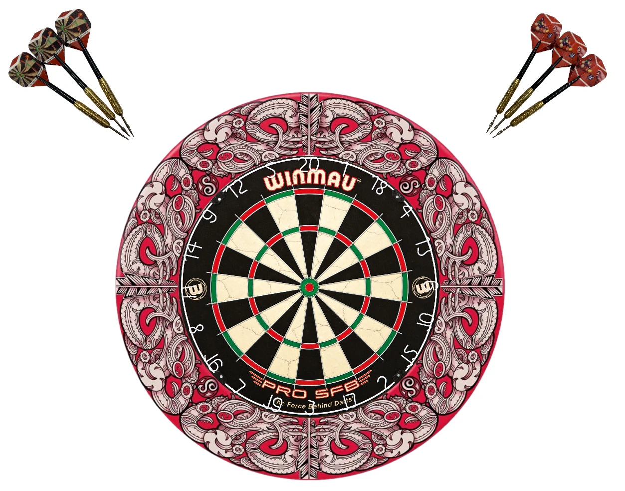 Winmau Pro SFB Dartboard, Darts and Shot Darts Anthem Surround Set