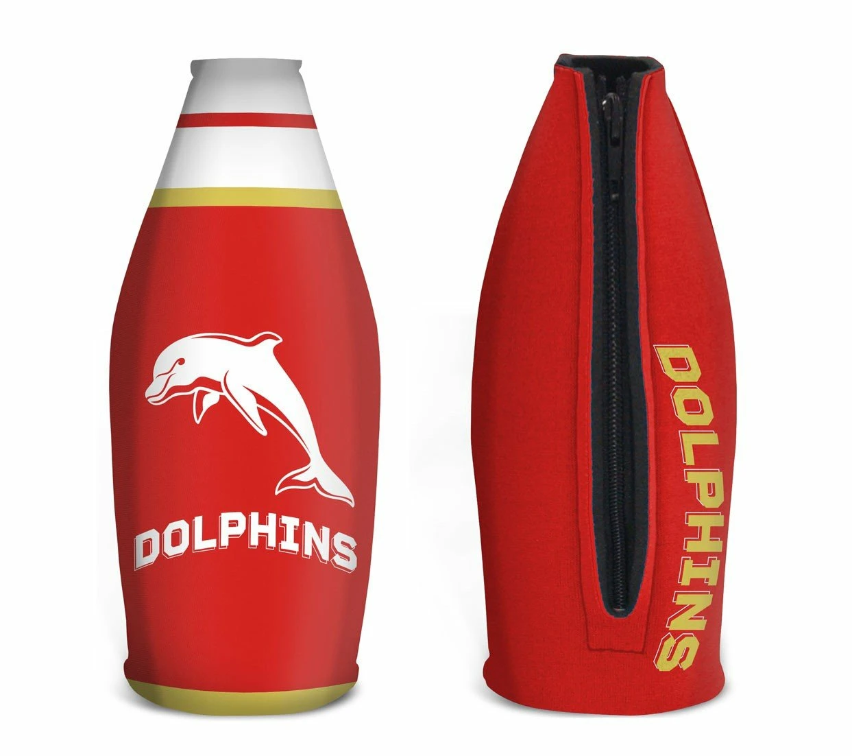 Dolphins NRL TALLIE LONG NECK Beer Wine Bottle Zip Cooler (includes Carry Strap)