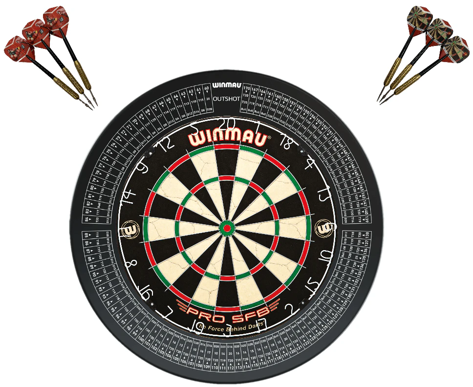 Winmau PRO SFB Dart board + OUTSHOT Dartboard Surround