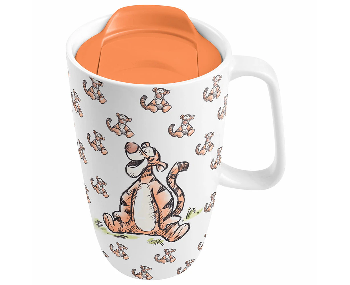 Disney Winnie the Pooh Tigger Ceramic Travel Coffee Mug Cup With Handle