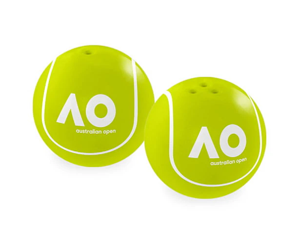 Australian Open Tennis Ball Ceramic Salt and Pepper Shakers