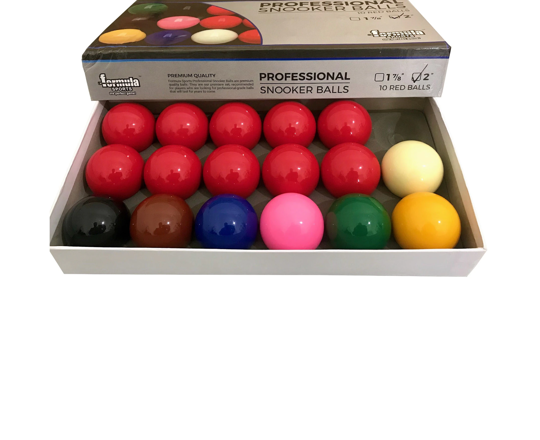 Formula Sports Profesional Billards Pool Balls 2" Set 10 Red/6 Colour /1 White