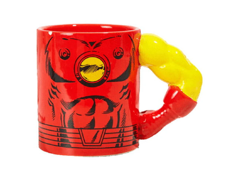 Marvel IRON MAN Ceramic Coffee Mug Cup with Moulded Muscled Arm as Handle