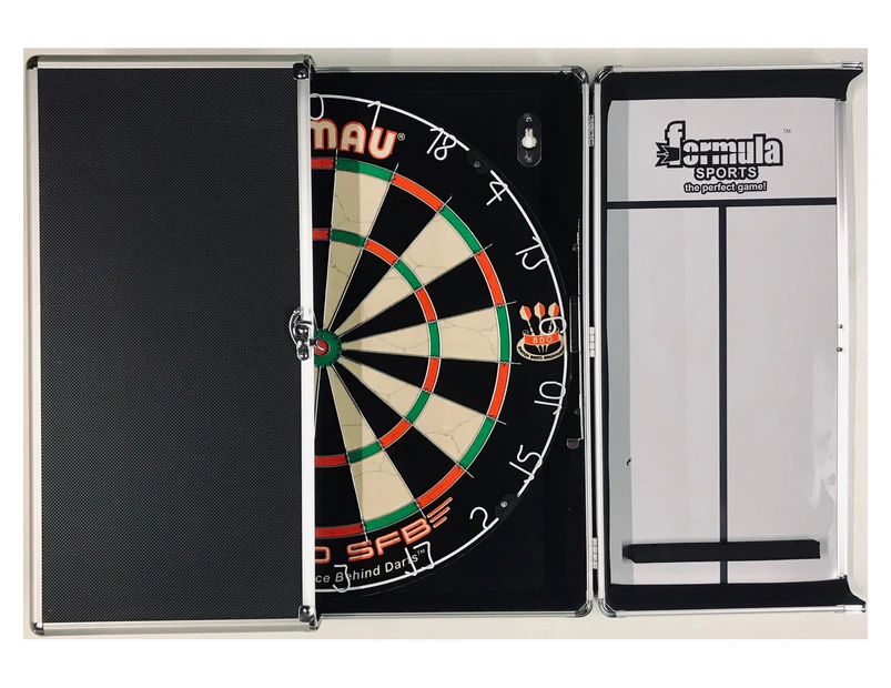 WINMAU PRO SFB Bristle Dart Board Set - Aluminium Alloy Cabinet - 6 x Darts