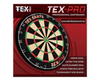 TEX PRO BLADE Dart Board Set Solid Wood Cherry Cabinet and Darts