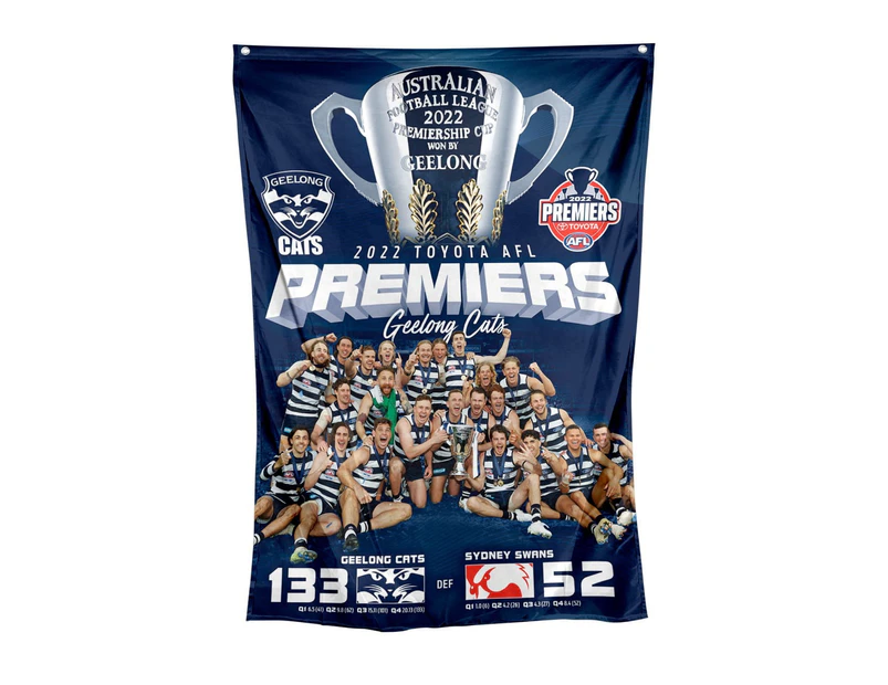 Geelong Cats 2022 Premiers Premiership AFL Team Image Wall Flag