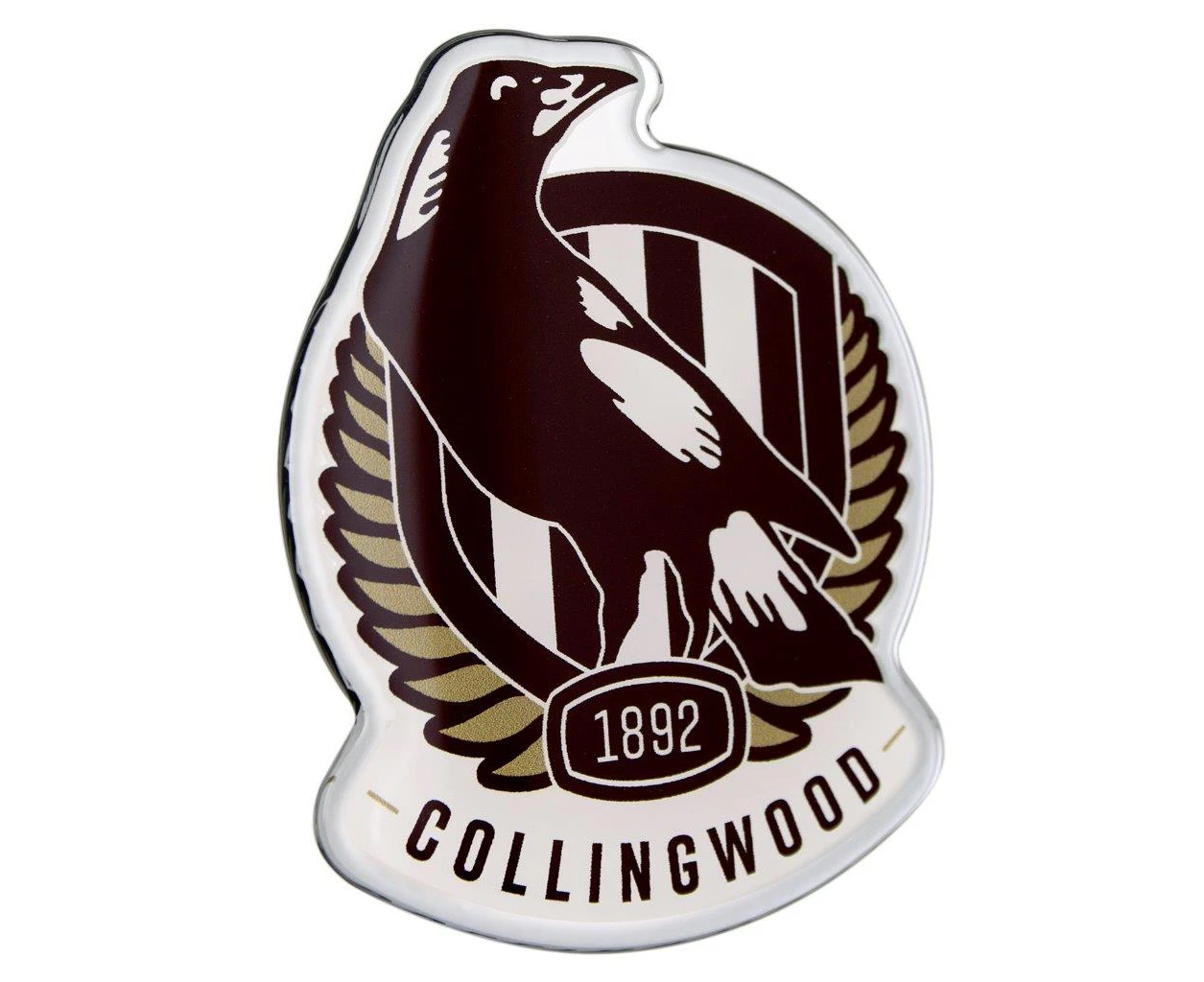 Collingwood Magpies AFL Lensed Chrome Decal Badge - Cars, Bikes, Laptops, Most Things