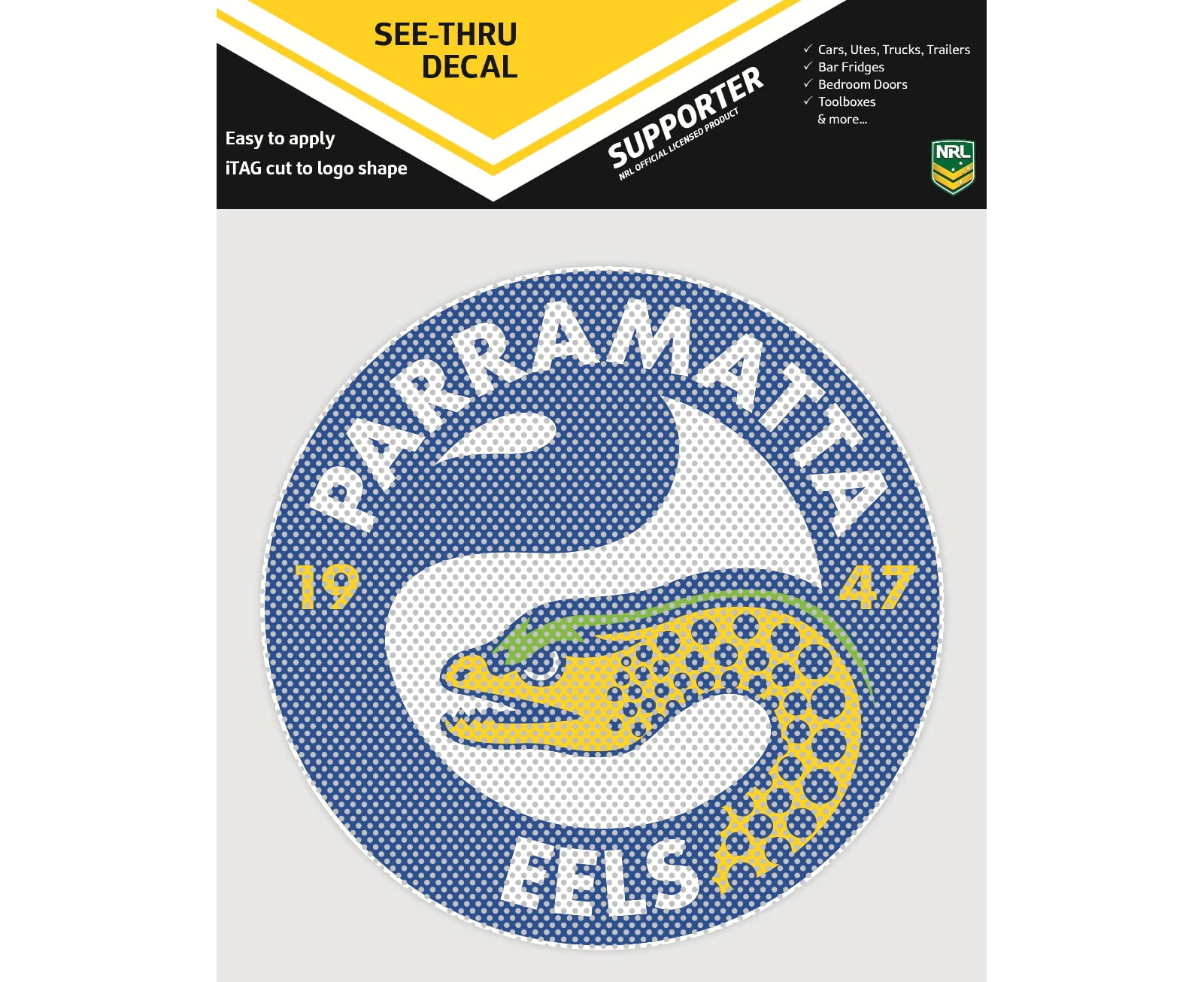 Parramatta Eels See Through Car Window Decal Sticker