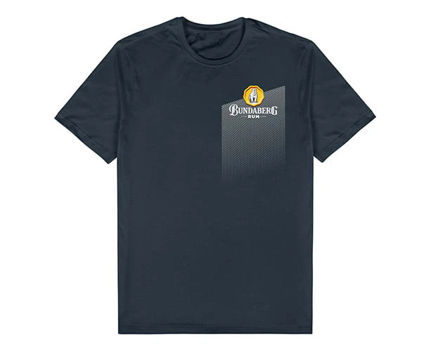 Bundy Bundaberg Rum Men's Navy Chest Logo T-Shirt