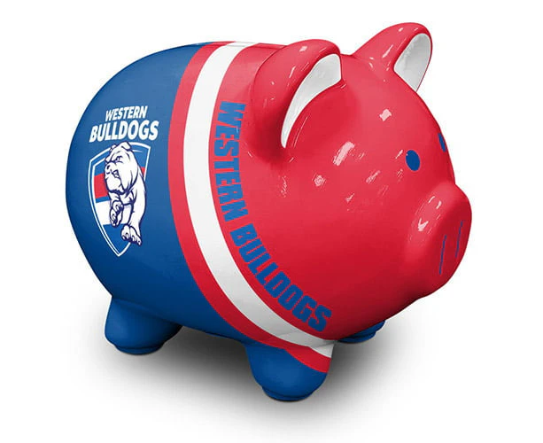 Western Bulldogs AFL Dolomite Piggy Bank Money Box with Coin Slot