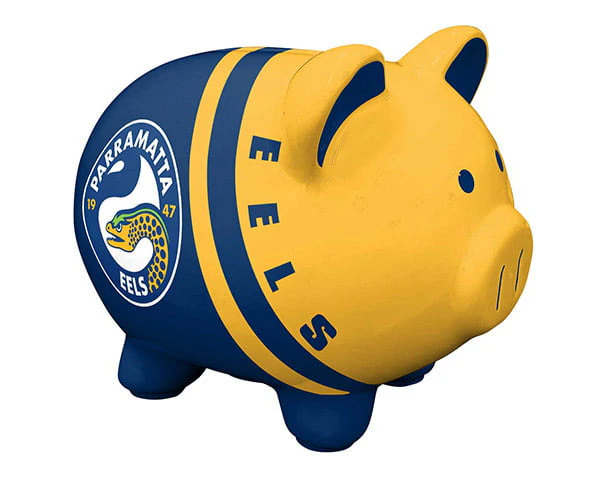 Parramatta Eels NRL Dolomite Piggy Bank Money Box with Coin Slot