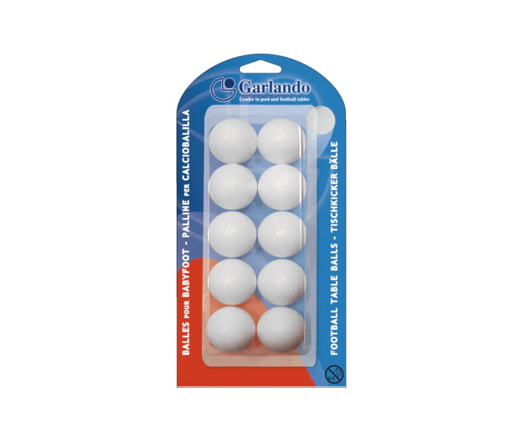 GARLANDO Soccer Foosball Table Balls 10 Pack White