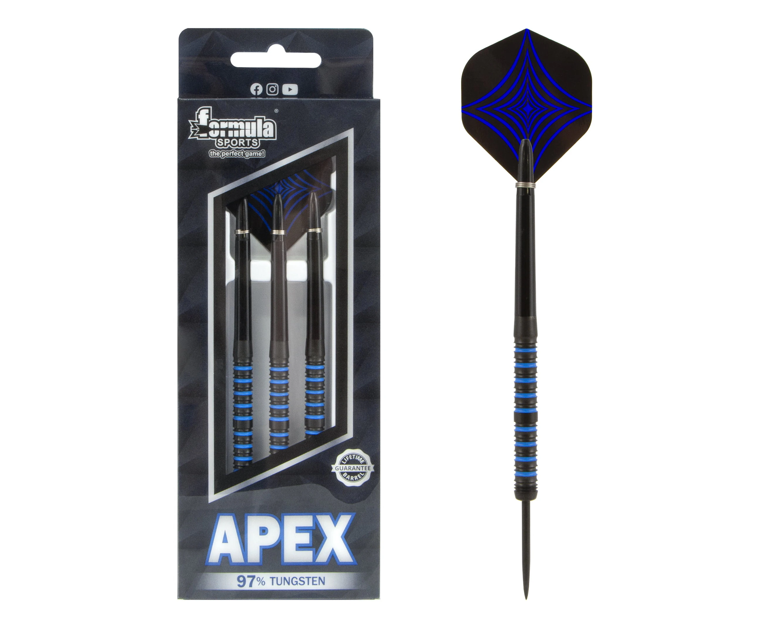 Formula Sports Apex Titanium Nitride 97% Tungsten Dart Board Darts