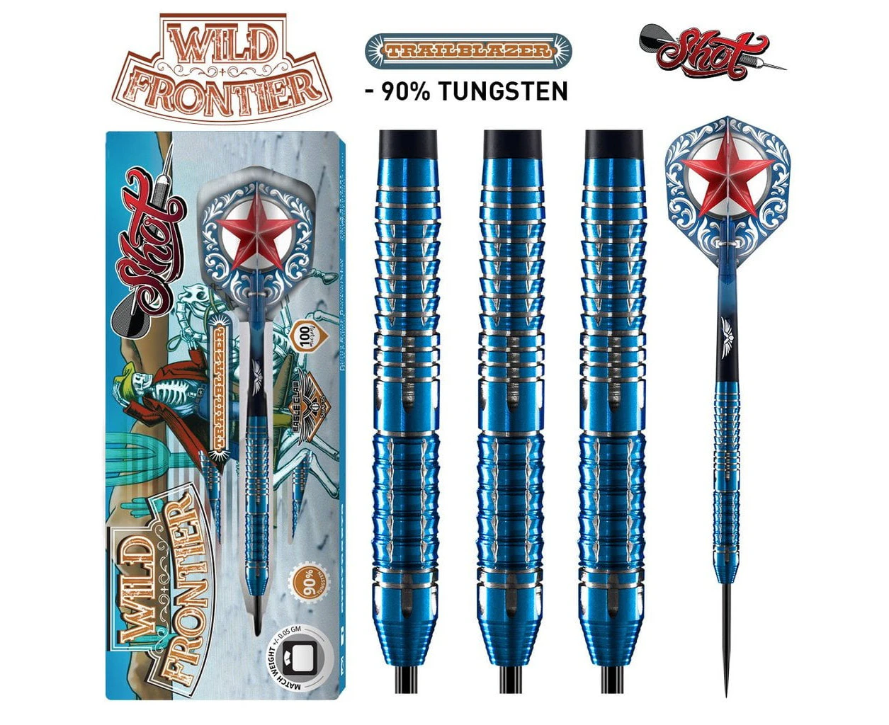 SHOT DARTS Wild Frontier Trailblazer 90% Tungsten Centre Weighted