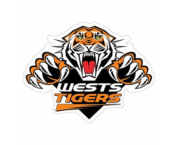 Wests Tigers NRL Logo Sticker Car School Books