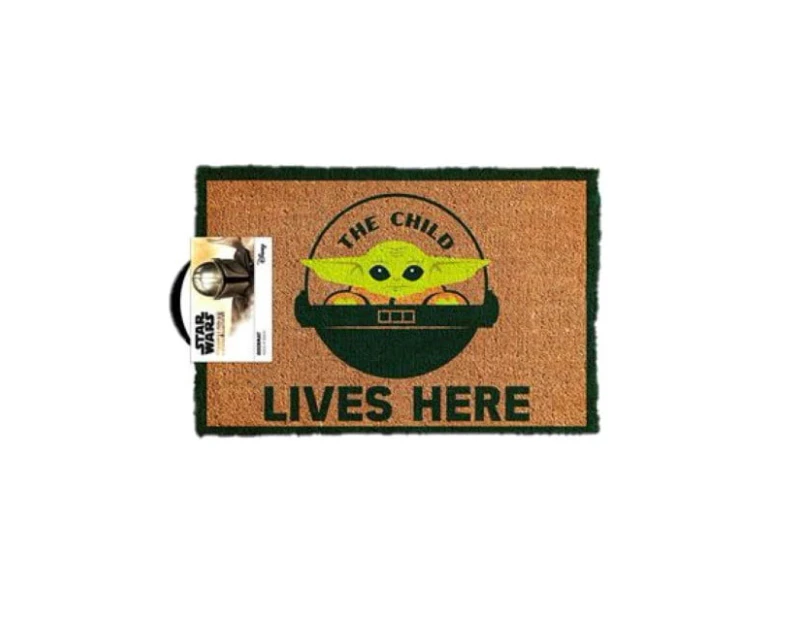 Star Wars The Mandalorian Child Lives Here Welcome Man Cave Door Mat