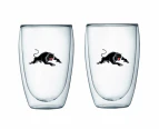 Penrith Panthers NRL Set of 2 Double Wall Glasses Tea Coffee Spirits