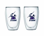Melbourne Storm NRL Set of 2 Double Wall Glasses Tea Coffee Spirits
