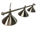 Pool Snooker Billiard Table Lighting - Brushed Stainless Light (3 x Brushed Shades) 61 Inch