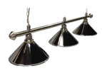 Pool Snooker Billiard Lighting - Brushed Stainless Light (3 x Chrome Shades) 61 Inch