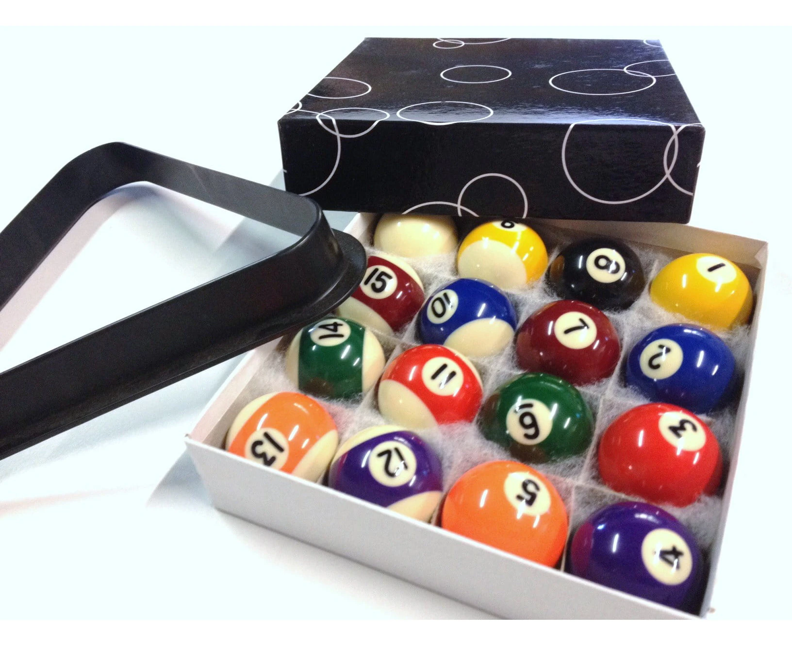 Small Kids Pool Snooker Billiards Balls 1 & 1/2 inch FREE TRIANGLE