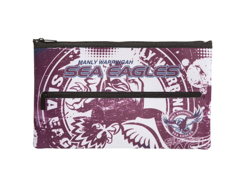NRL Manly Sea Eagles QUALITY LARGE Pencil Case for School Work Stationary