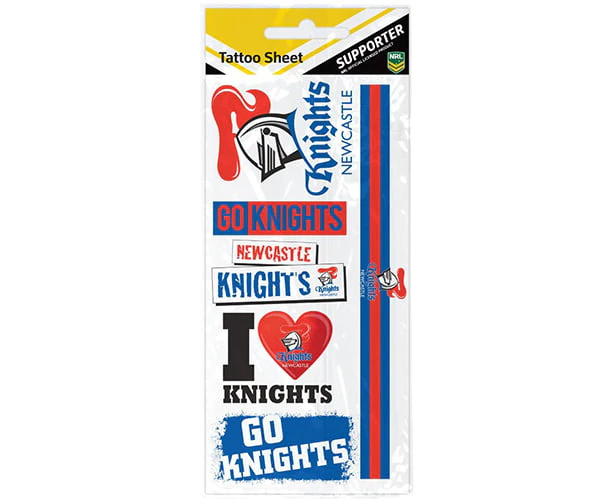 Newcastle Knights NRL Temporary TATTOO Sheet