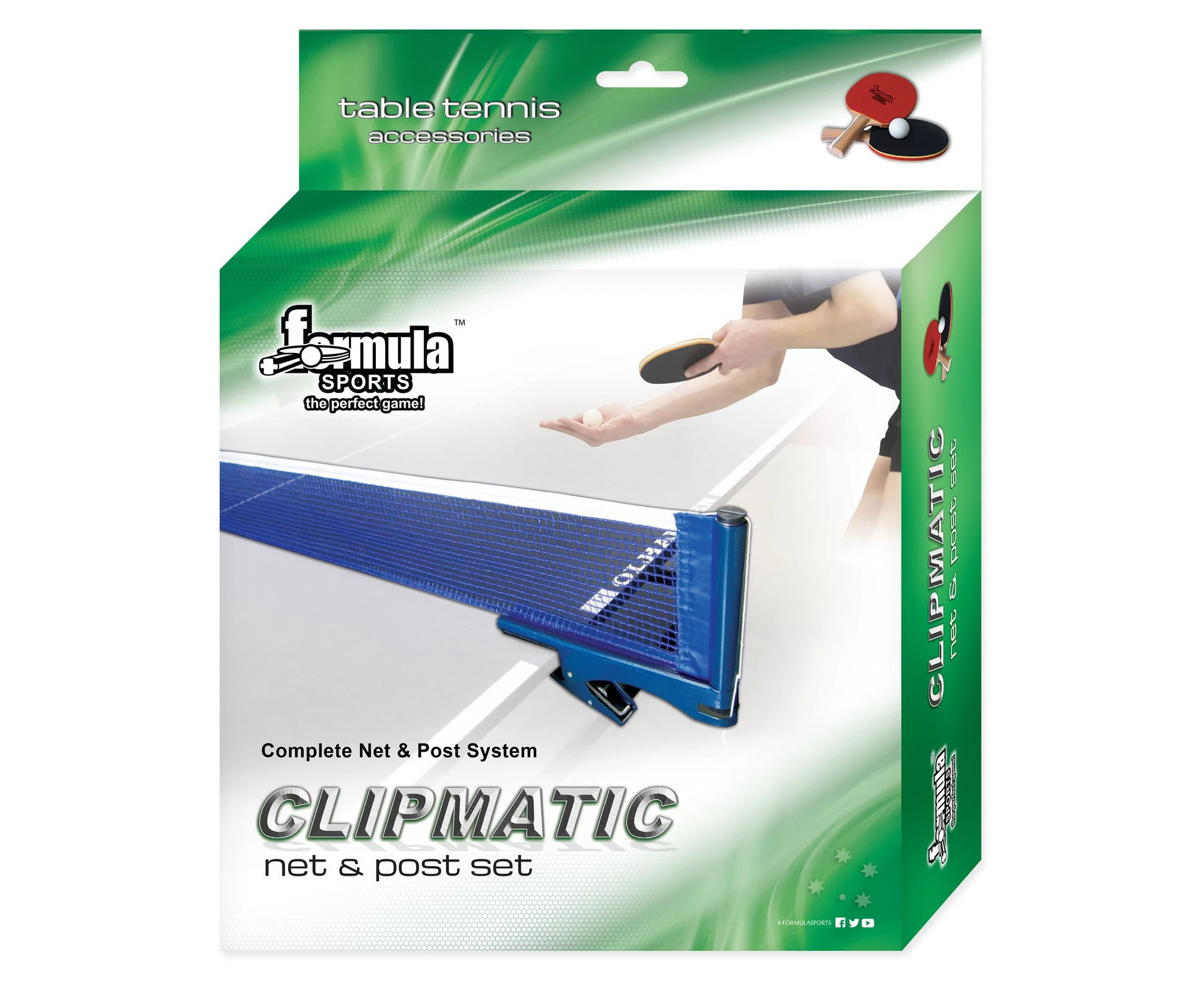 Formula Sports Clipmatic Table Tennis Ping Pong 175cm Net & Post Set Portable