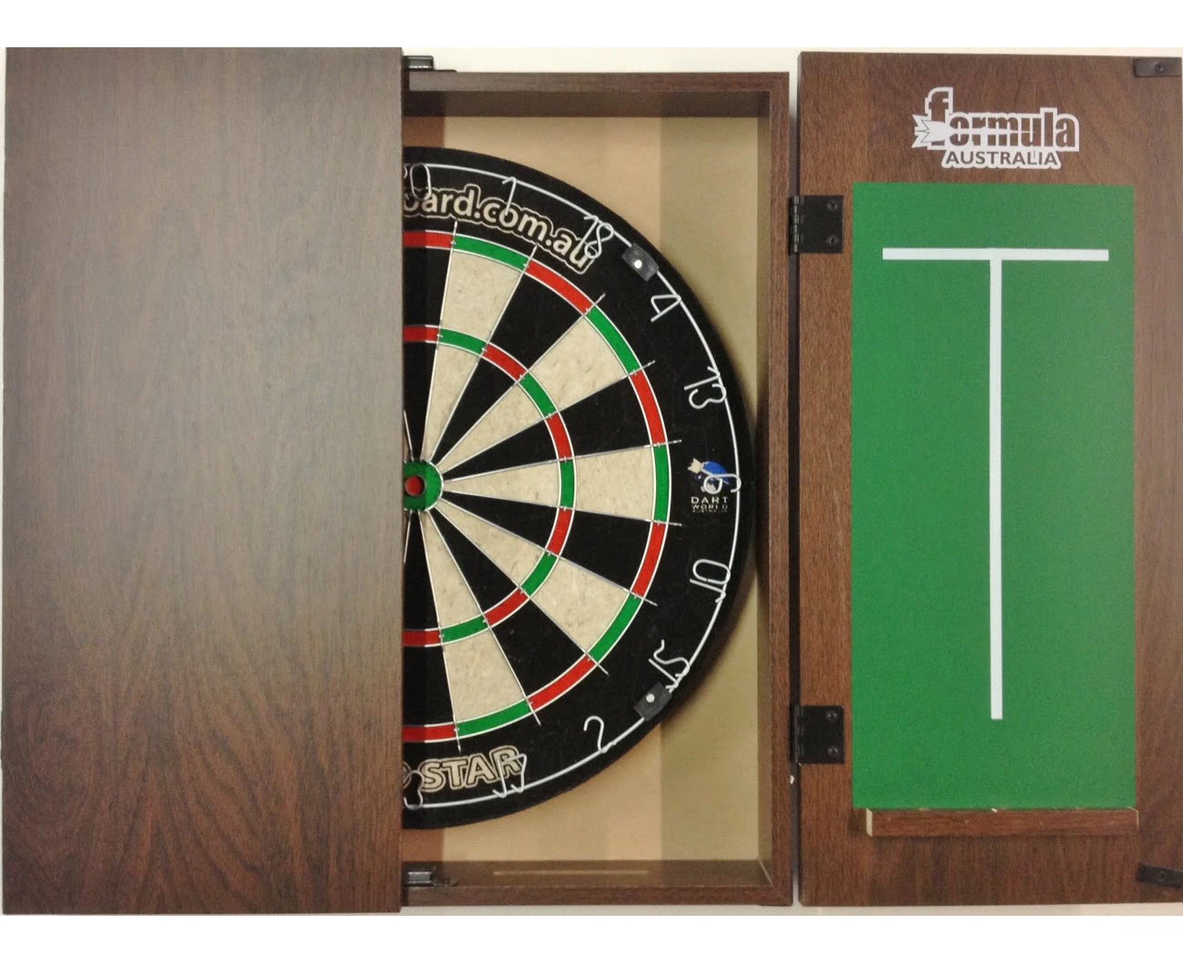 PRO STAR Dart Board Set WALNUT CABINET