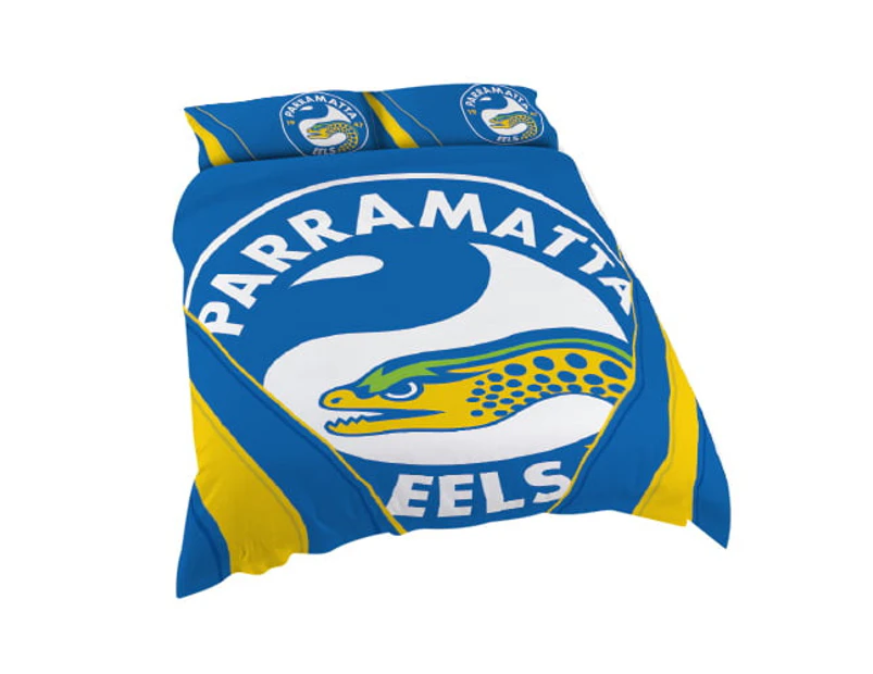 Parramatta Eels NRL QUEEN Bed Quilt Doona Duvet Cover & Pillow Cases Set