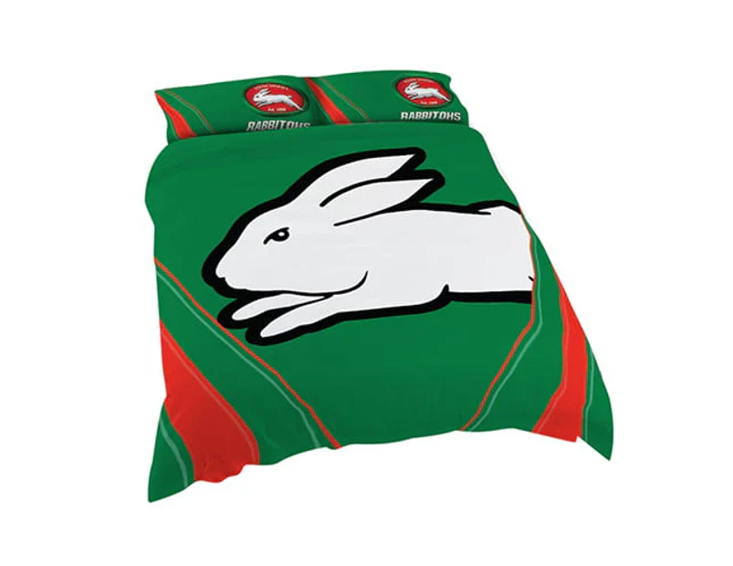 South Sydney Rabbitohs NRL QUEEN Bed Quilt Doona Duvet Cover & Pillow Cases Set