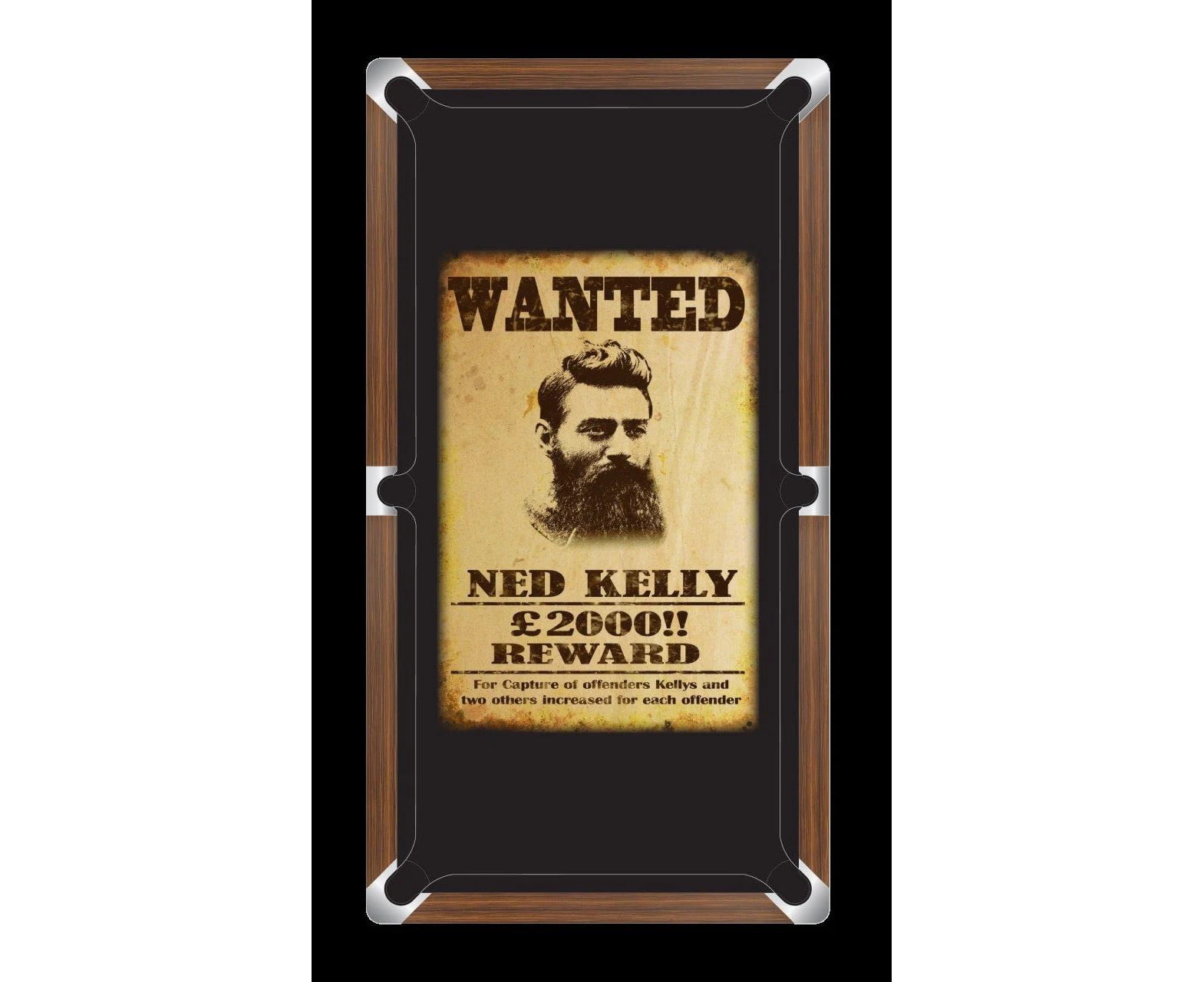 NED KELLY - WANTED Custom Made Printed Pool Snooker Billiard Table Felt Cloth