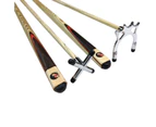 FULL ASH With Red Wood Flame Pool Cue REST & SPIDER Set 1 x Chrome Rest, 1 x Chrome Spider