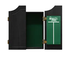 Dart Board Set SOLID WOOD BLACK Dart Board Cabinet and Bristle TX290 Dart Board
