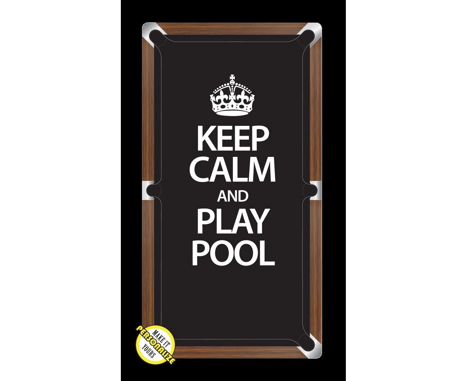 KEEP CALM BLACK Custom Made Printed Pool Snooker Billiard Table Felt Cloth