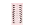 False Eyelashes Natural Half Lashes Short Wispy Clear Band Lashes Pack Cat Eye 3D Faux Mink Lashes Fake Eyelashes-Style 4