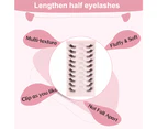 False Eyelashes Natural Half Lashes Short Wispy Clear Band Lashes Pack Cat Eye 3D Faux Mink Lashes Fake Eyelashes-Style 4