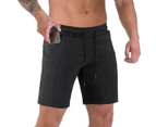 WeMeir Men's Sports Shorts Running Athletic Shorts for Men Workout Shorts Gym Shorts with Pockets - Black