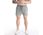 WeMeir Men's 2 in 1 Sports Shorts Running Athletic Shorts for Men Workout Shorts Gym Shorts with Pockets - Grey