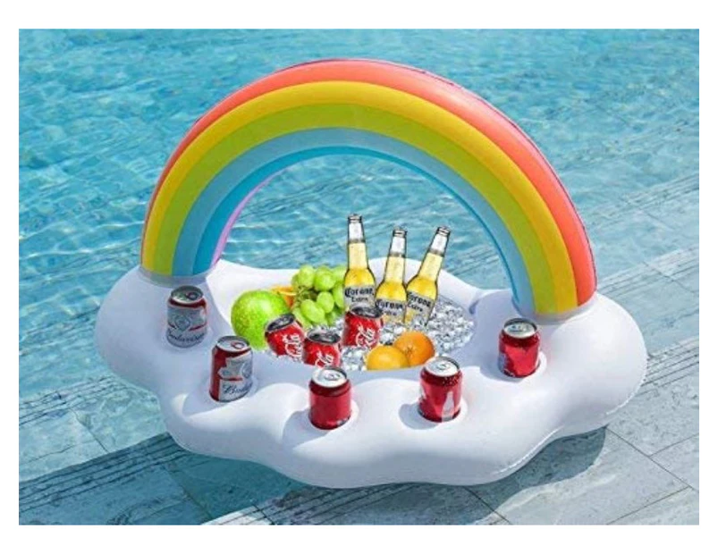 Rainbow Cloud Inflatable Pool Bar Floating Bar Drink Fruit Salad for Pool or Spa Float party Accessories summer