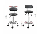 2X Salon Stool | Swivel Backrest Chair | Barber Hairdressing | Hydraulic Height