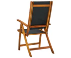 Folding Garden Chairs 6 Pcs Solid Wood Acacia And Textilene