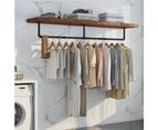 Clothes Rack Industrial Pipe Wall Mounted Garment Rack Hanging RodCloset Storage
