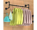 Clothes Rack Industrial Pipe Wall Mount Garment Rack Hanging Rod Closet Storage