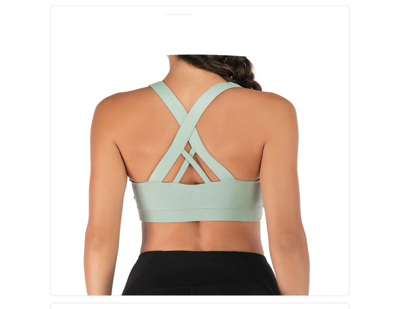 Molded Cup Push-up Strappy Sports Bra Women Sexy Criss Cross Back