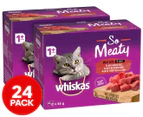 2 x 12pk Whiskas Adult Wet Cat Food So Meaty Meat Cuts in Gravy 85g